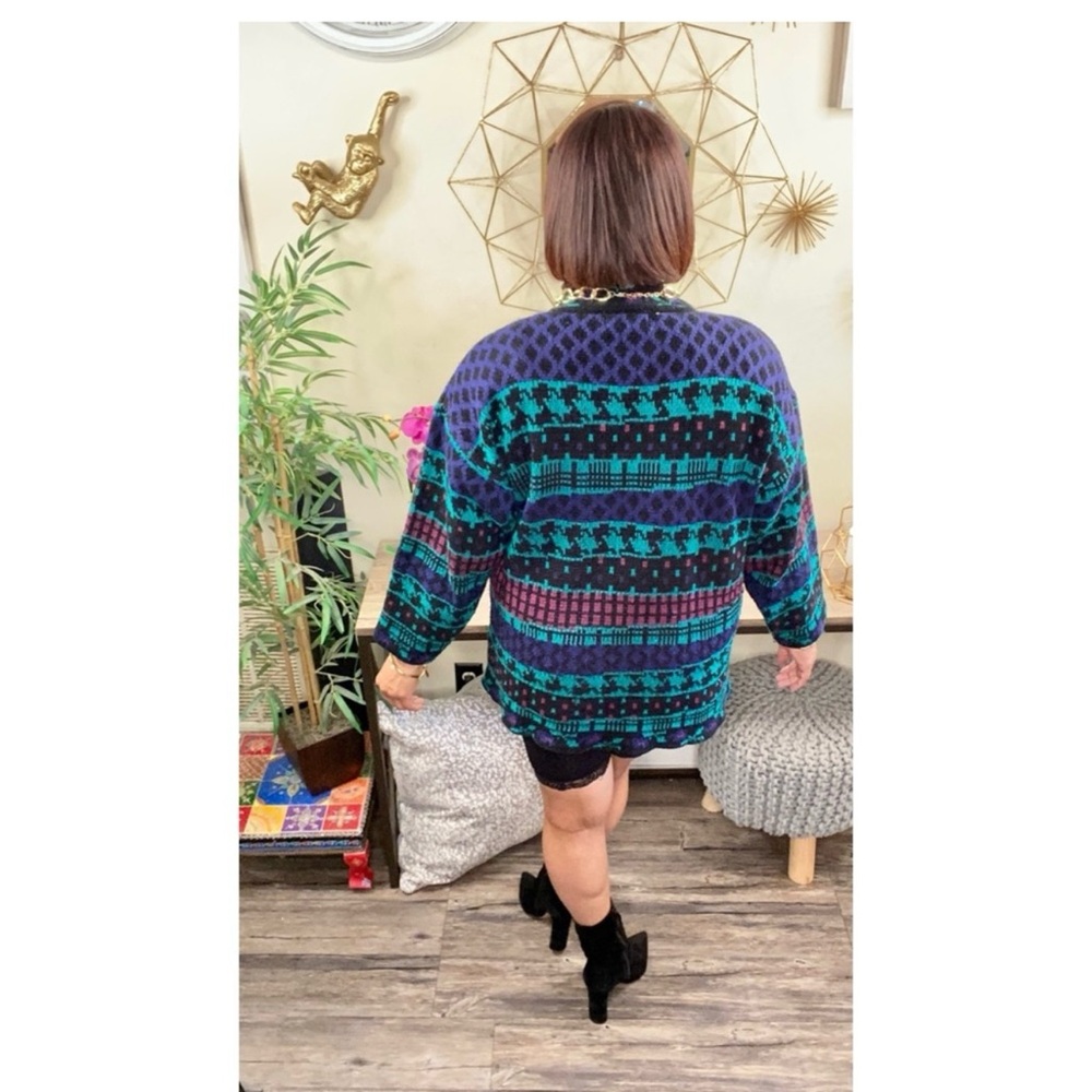 Vintage Multi Patterned Sweater - image 5